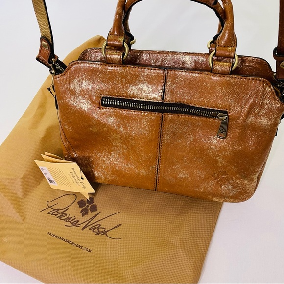 PATRICIA NASH crossbody tote Provincial Embroidery Collection ANGELIN Tan Gold - Picture 5 of 15